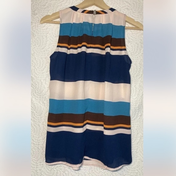 MEADOW RUE Top Anthropologie Peasant Boho Beachstripe Blouse Stripe Blue Xsmall - Picture 7 of 14